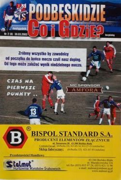 Program Podbeskidzie Bielsko Biała - Ruch Radzionków II liga (30.03.2003)