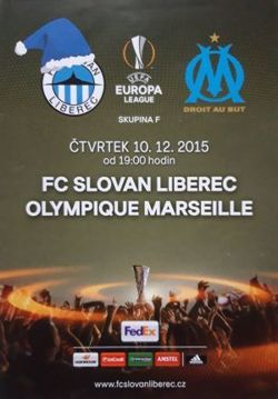 Program Slovan Liberec – Olympique Marsylia Liga Europy (10.12.2015)