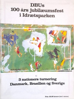 Program Turniej 100-lecia Duńskiego Związku Piłki Nożnej. Dania-Szwecja-Brazylia (14-18.6.1989)