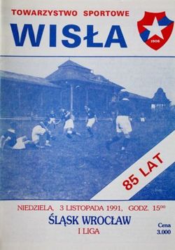 Program Wisła Kraków - Śląsk Wrocław I liga (03.11.1991)