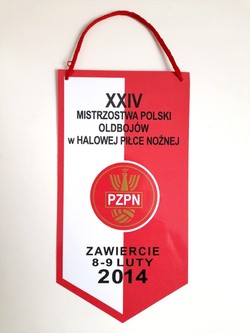 Proporczyk XXIV Mistrzostwa Polski Oldbojów w halowej piłce nożnej (Zawiercie, 2014)