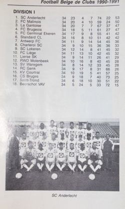 Rocznik piłkarski Belgia 1991-1992
