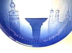 Talerz porcelanowy Olimpiada Monachium 1972 (Dania, sygnowany)