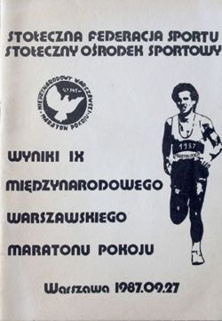 Wyniki IX Międzynarodowego Warszawskiego Maratonu Pokoju 27.09.1987