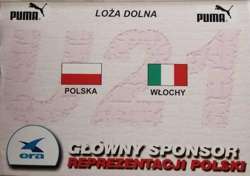 Zaproszenie mecz barażowy Polska - Włochy Mistrzostw Europy U-21 (10.11.2001)