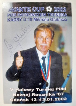 Zdjęcie Trener Michał Globisz reprezentacja Polski U-19 z oryginalnym autografem