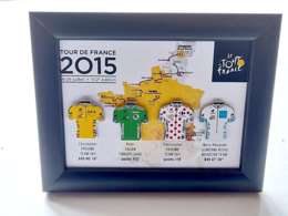 4 odznaki Tour de France 2015 koszulki w ramce (produkt oficjalny)