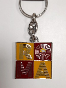 Brelok AS Roma kwadratowy z nazwą i herbem (produkt oficjalny)