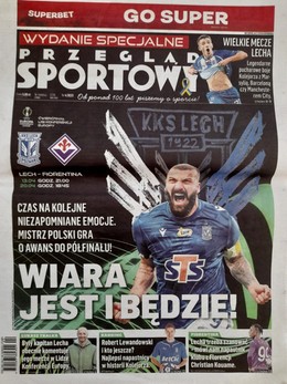 Gazeta meczowa Lech Poznań - ACF Fiorentina Liga Konferencji Europy 13 i 20.4.2023 (Przegląd Sportowy)