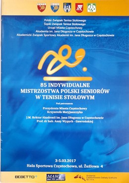 Informator 85. Indywidualne Mistrzostwa Polski w tenisie stołowym (2017, Częstochowa)