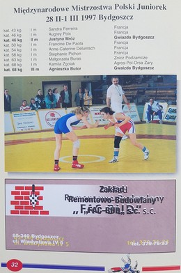 Międzynarodowe Mistrzostwa Polski juniorów w zapasach w stylu wolnym. Bydgoszcz 14-15.02.1998