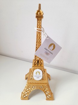 Miniatura Wieża Eiffla 3D Igrzyska Olimpijskie i Paraolimpijskie Paryż 2024, pozłacana 22 cm (produkt oficjalny)