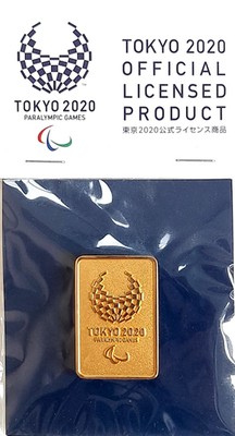 Odznaka Igrzyska Paraolimpijskie Tokio 2020 prostokątna, pozłacana (produkt oficjalny)