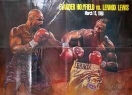 Plakat Walka o mistrzostwo świata wagi ciężkiej, Evander Holyfield - Lennox Lewis (13.3.1999, Nowy Jork)