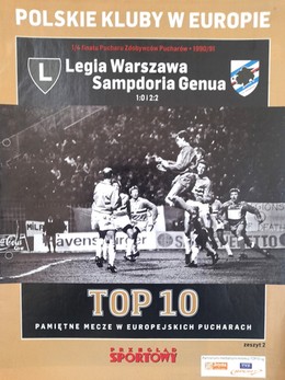 Polskie kluby w pucharach - zeszyt 2, Legia Warszawa - Sampdoria Genua PZP 1990-91 (Przegląd Sportowy)