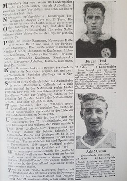 Program Niemcy - Norwegia mecz towarzyski 24.10.1937 (reprint)