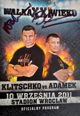 Program oficjalny walka Kliczko vs Adamek (Wrocław, 10.9.2011) 