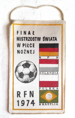 Proporczyk Finały Mistrzostw Świata w piłce nożnej RFN 1974 medaliści