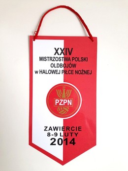 Proporczyk XXIV Mistrzostwa Polski Oldbojów w halowej piłce nożnej (Zawiercie, 2014)