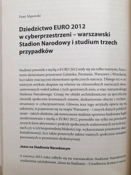 Stadion-miasto-kultura. Euro 2012 i przemiany kultury polskiej - Po Święcie - Rok 2013